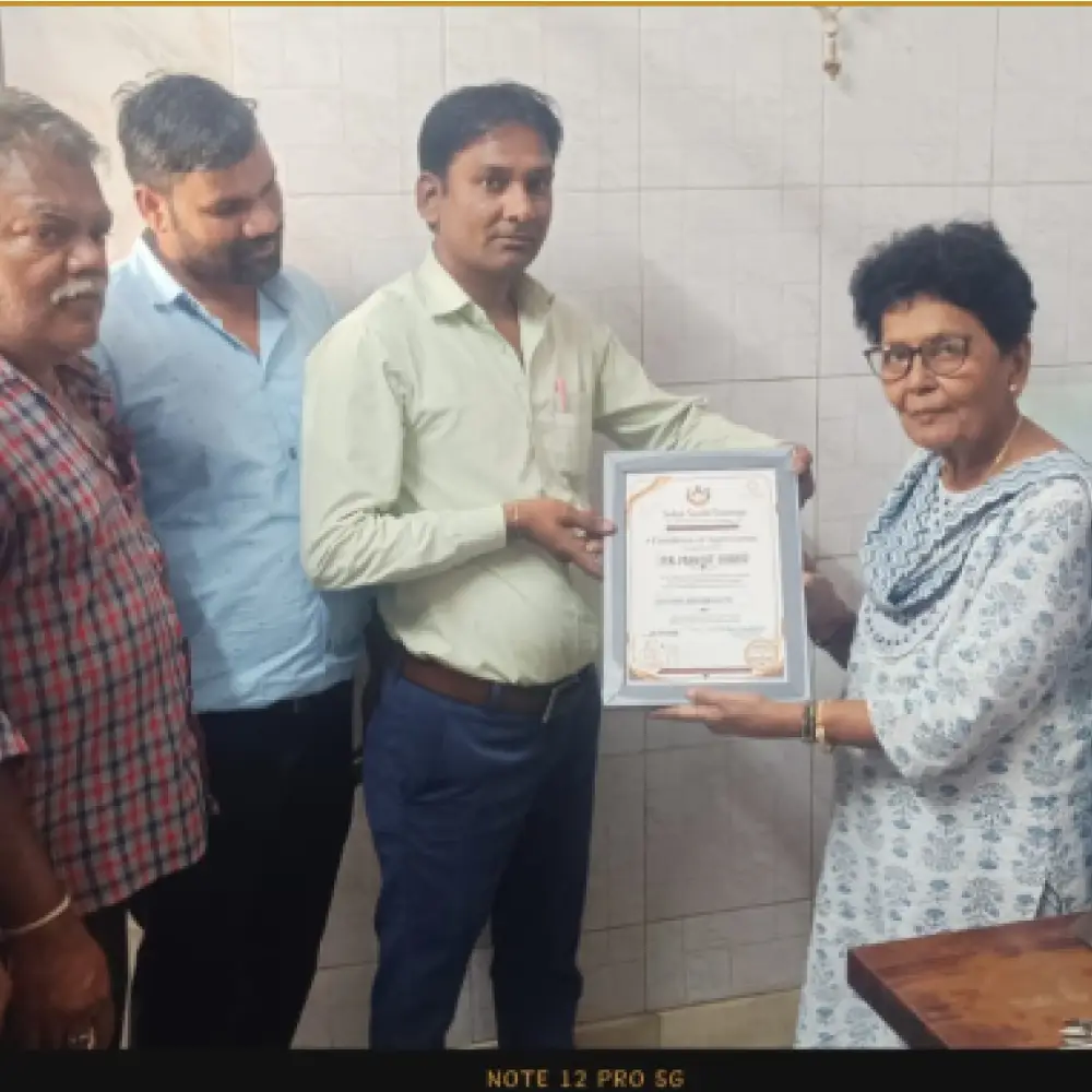 Dr Bina Choudhary SSS Certificate