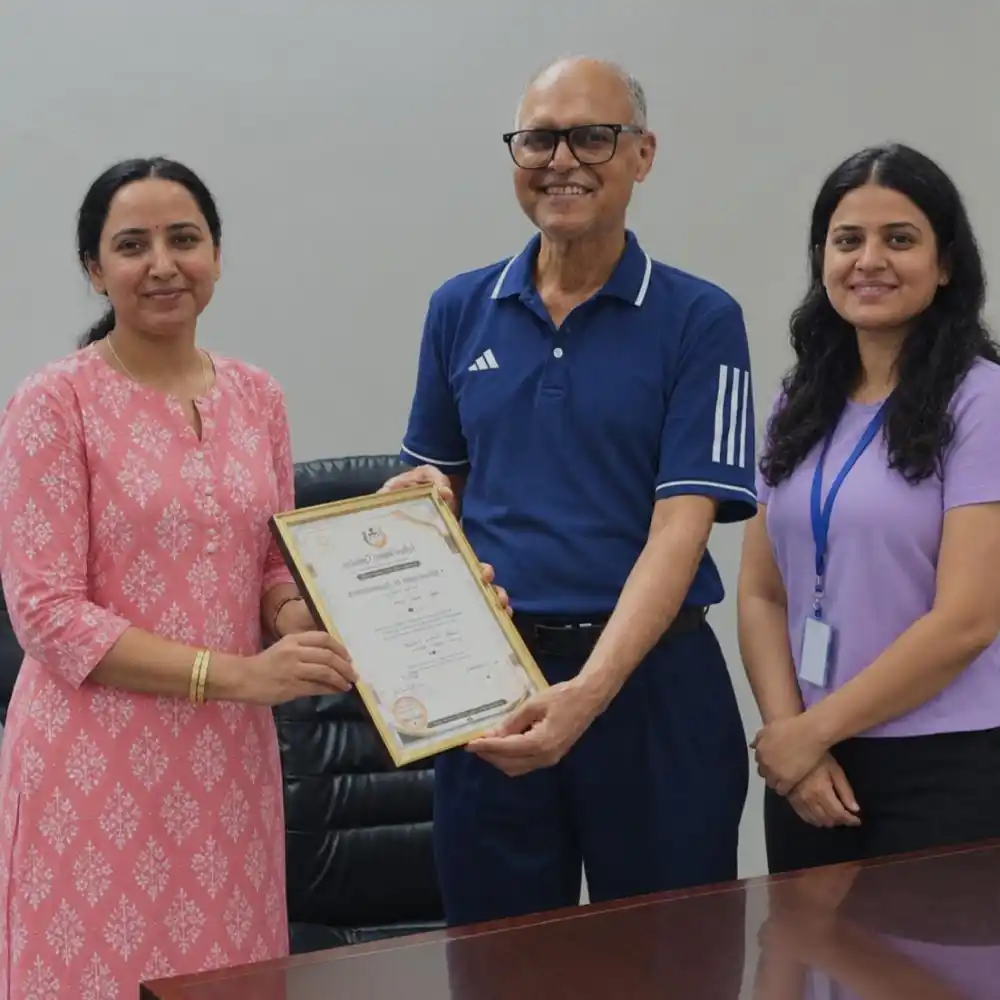 Dr Y V Gupta SSS Certificate